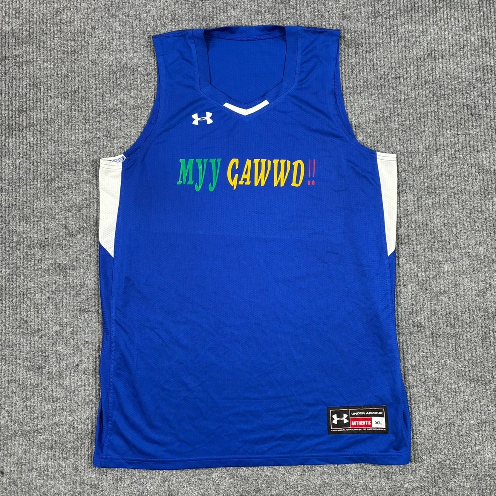 Under Armour Authentic Custom Basketball Jersey XL Blue MYY CAWWD Sleeveless